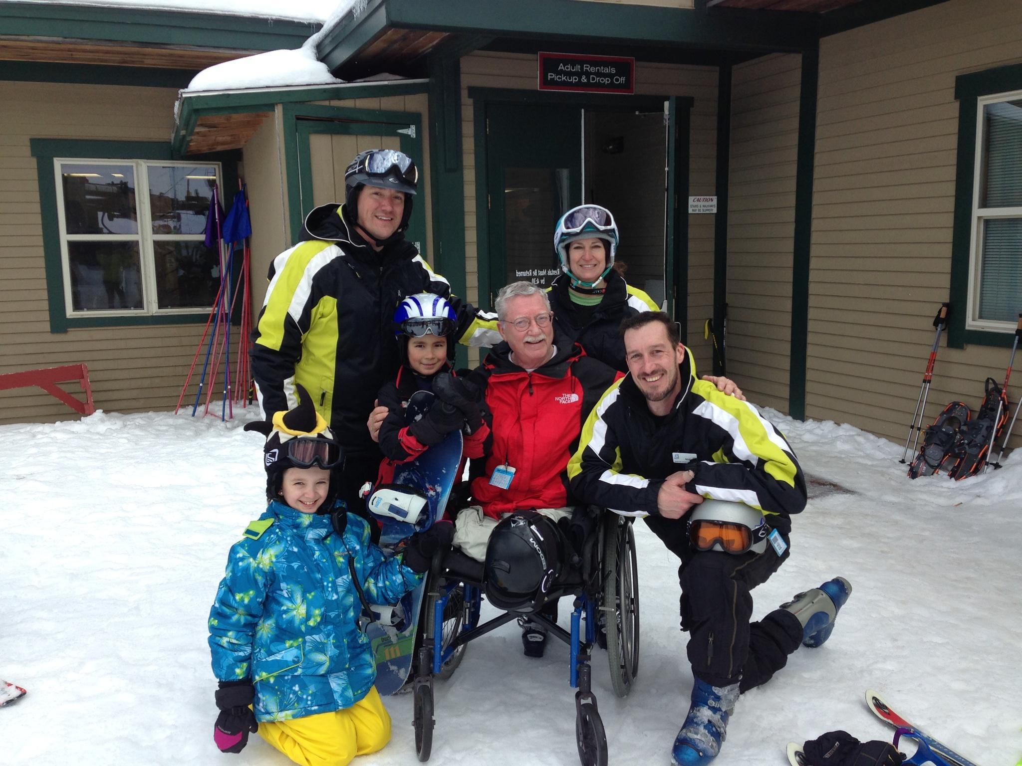 Adaptive skiing volunteers at Mount Snow, Vermont